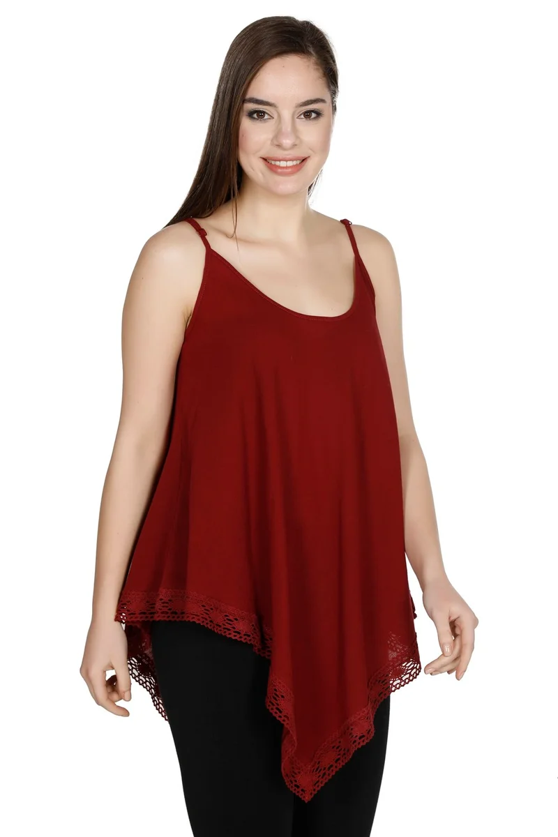 Eliş Şile Bezi Strap Sile Cloth Cagla Blouse Claret Red Brd