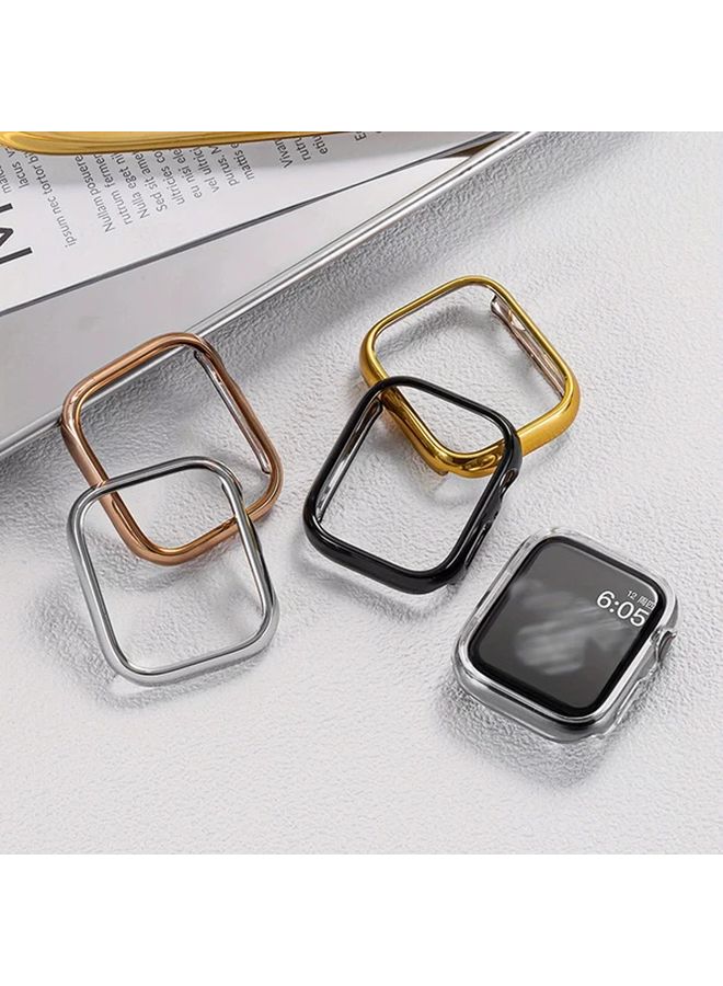 Golden Color Hard PC Bumper Case for Apple Watch Series 6 5 4 SE 44mm - Image 4
