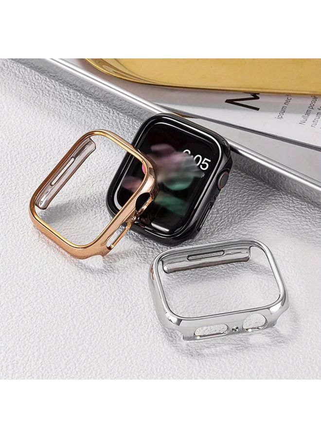 Golden Color Hard PC Bumper Case for Apple Watch Series 6 5 4 SE 44mm - Image 1