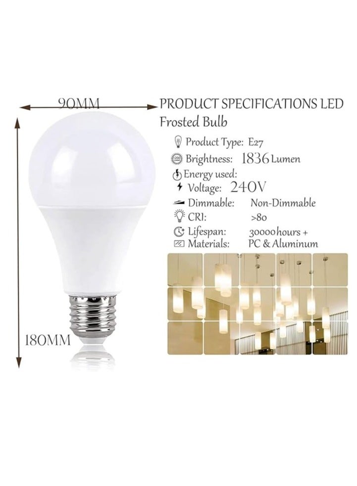 ESNCO E27 Super Bright LED Bulb  Non-Dimmable, High CRI 90 Light bulbs for Home, 2 Pcs - Image 2