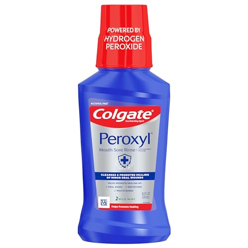 Colgate Peroxyl Antiseptic Mouth Sore Rinse, Alcohol Free, 1.5% Hydrogen Peroxide, Mild Mint, 8.45 Ounce - Image 1