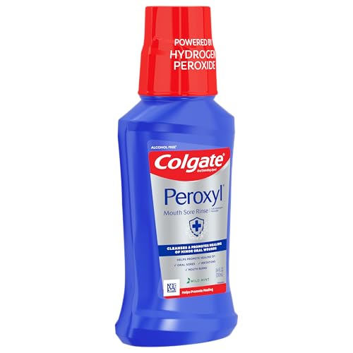 Colgate Peroxyl Antiseptic Mouth Sore Rinse, Alcohol Free, 1.5% Hydrogen Peroxide, Mild Mint, 8.45 Ounce - Image 4