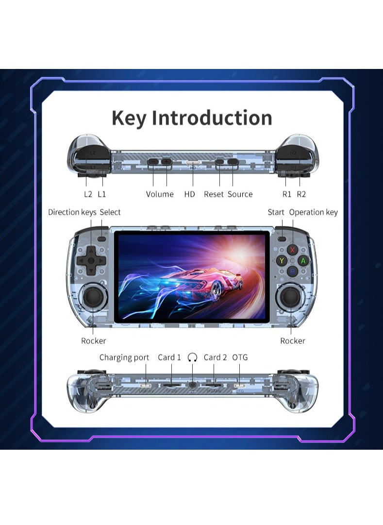 Powkiddy - POWKIDDY RGB10 MAX3 Handheld Game Console, 5 Inch IPS Screen Retro Video Game Console Open Source Linux Game Player, Support WiFi & Bluetooth,10000+ Games Portable PSP (Yellow, 128G) - Image 1