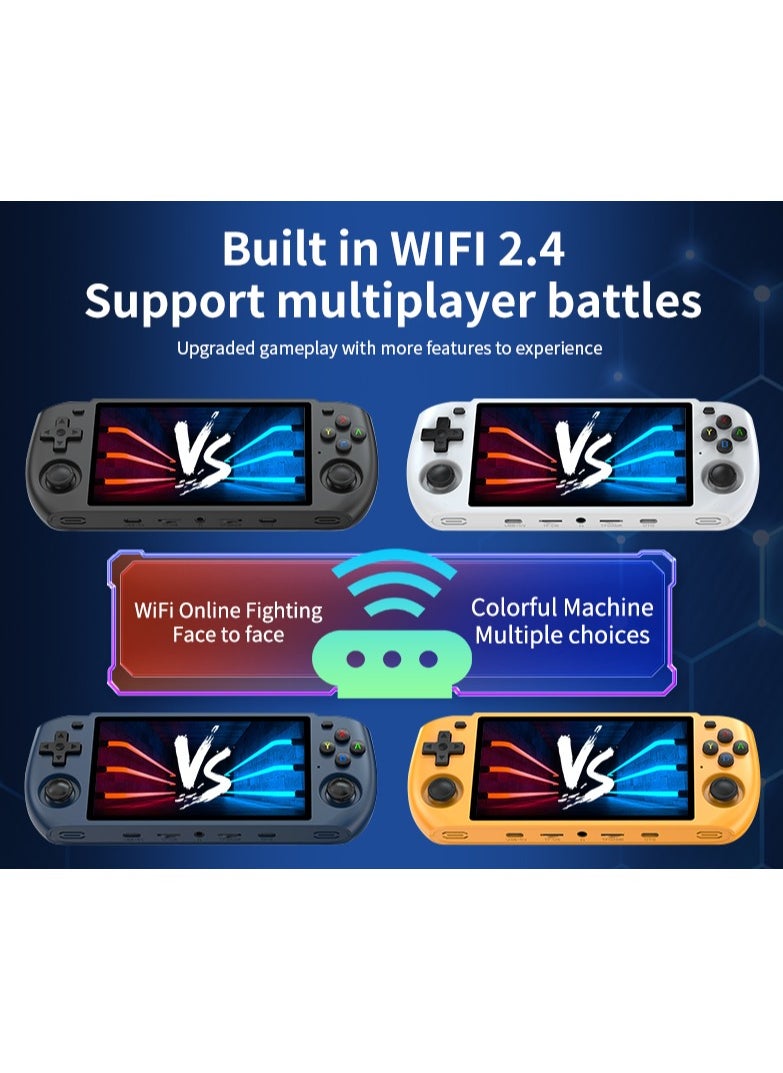 Powkiddy - POWKIDDY RGB10 MAX3 Handheld Game Console, 5 Inch IPS Screen Retro Video Game Console Open Source Linux Game Player, Support WiFi & Bluetooth,10000+ Games Portable PSP (Yellow, 128G) - Image 1