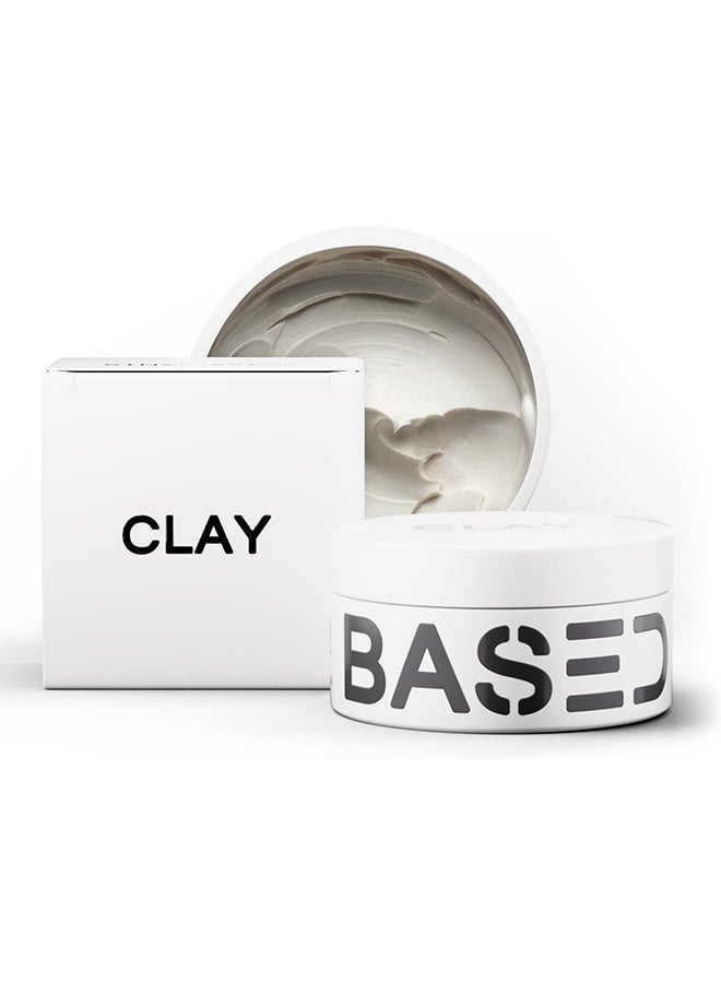 Based Bodyworks Hair Clay for Men, Premium Hair Clay with Strong Hold, Texturizing Finish, & Low Shine, Hair Styling for Medium, Thick, Straight, or Wavy Hair, Santal Sandalwood Fragrance (3oz Pack of 1) - Image 1