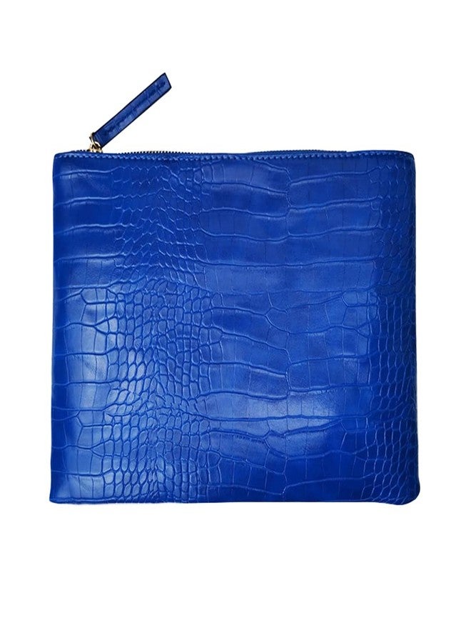 NIGEDU Women Clutches Crocodile Grain PU Leather Envelope Clutch Bag (Blue) - Image 1