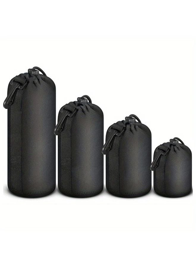 حقيبة كاميرا سوداء من النيوبرين المقاوم للماء مع خطاطيف ورباط إغلاق، إكسسوارات لحماية العدسة - Image 1