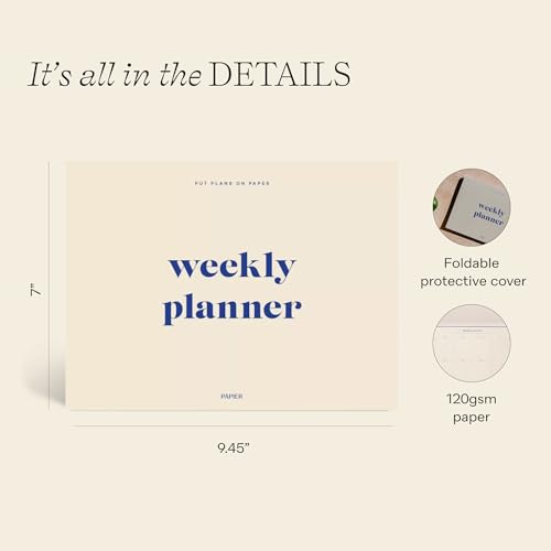 Papier Joy Weekly Desk Planner - Beige | 1 Page Per Week | Weekly Plan Section & Next Week Notes | TearOff Design | Table Top Office Essentials | 52 Sheets | Undated | Time Management & Organizer Gift - Image 5
