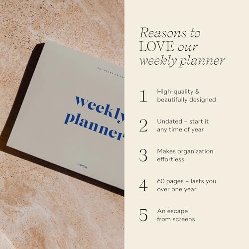 Papier Joy Weekly Desk Planner - Beige | 1 Page Per Week | Weekly Plan Section & Next Week Notes | TearOff Design | Table Top Office Essentials | 52 Sheets | Undated | Time Management & Organizer Gift - Image 4