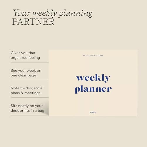 Papier Joy Weekly Desk Planner - Beige | 1 Page Per Week | Weekly Plan Section & Next Week Notes | TearOff Design | Table Top Office Essentials | 52 Sheets | Undated | Time Management & Organizer Gift - Image 3