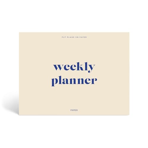 Papier Joy Weekly Desk Planner - Beige | 1 Page Per Week | Weekly Plan Section & Next Week Notes | TearOff Design | Table Top Office Essentials | 52 Sheets | Undated | Time Management & Organizer Gift - Image 1