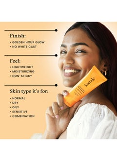foxtale Glow Sunscreen Spf 50 Pa++++ Lightweight With Vitamin C And Niacinamide|Fast Absorbing|Uva And Uvb Filters Prevents Tanning|No White Cast|Nongreasy|For Men&Women|All Skin Types 50 Ml  - Image 5