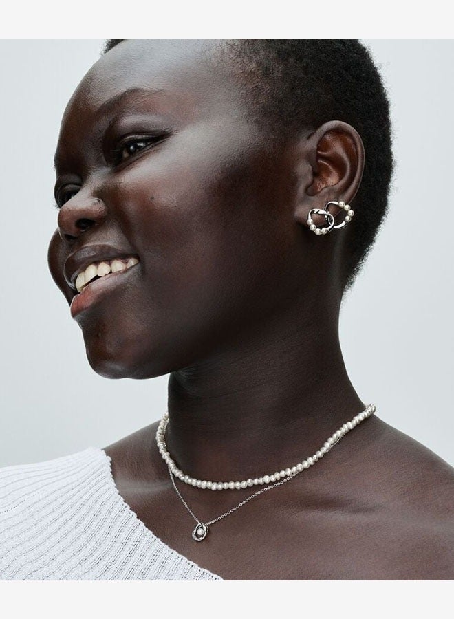 Pan Home Women's Necklace Adjustable Inlaid Pearl Necklace Collarbone Chain  - Image 2