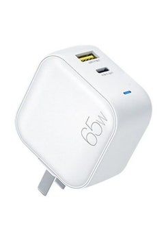 High Quality 65-Watt Fast charger, 65 W Power Adapter, Fast Wall Charger, Compatible With All Types of Iphone, Android, Ipad, Tablet, USB C and USB ports, Quick Charge, 3 port Wall Plug, WP-U11