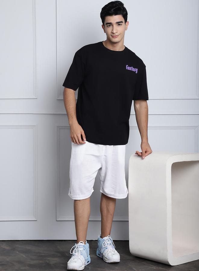 Take Two Men Black Oversized Graphic Print T-Shirt By Door74 - Image 5