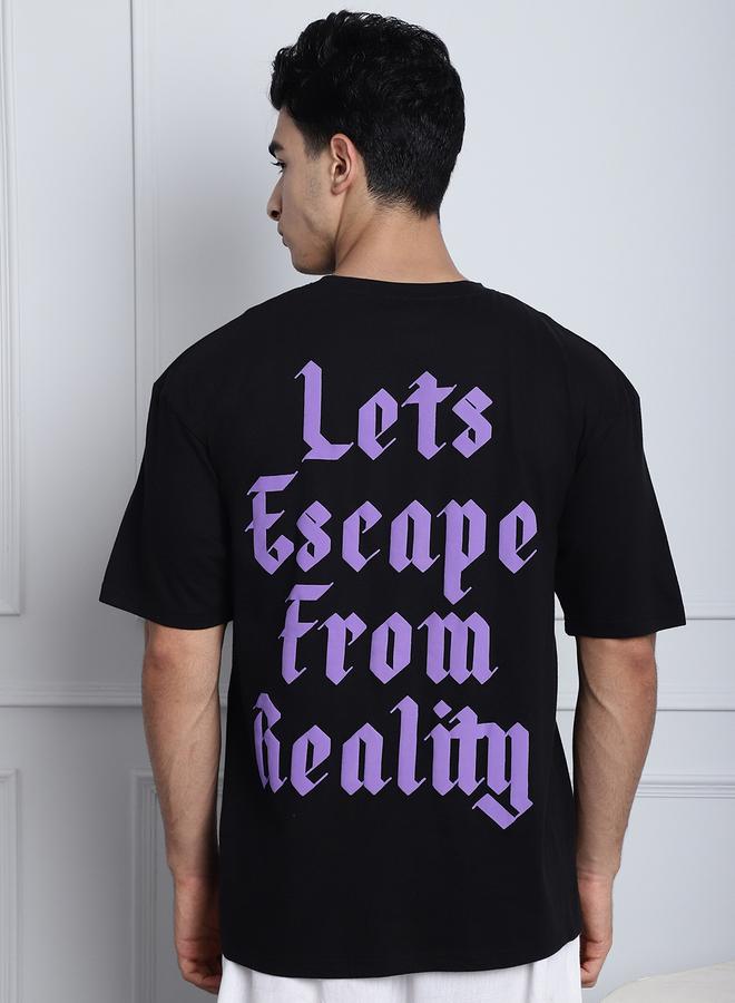 Take Two Men Black Oversized Graphic Print T-Shirt - Image 2