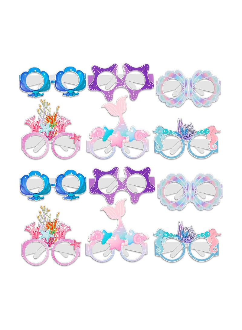 عام “أقنعة ورقية على شكل نظارات لحفلات حورية البحر للأطفال، 24 قطعة، نظارات حفلات للأطفال، لقطات صور حفلة عيد الميلاد للأطفال، نظارات ورقية بتصميم حورية البحر للمناسبات الصيفية، تزيين للأطفال، عناصر تصوير احتفالية.” - Image 1