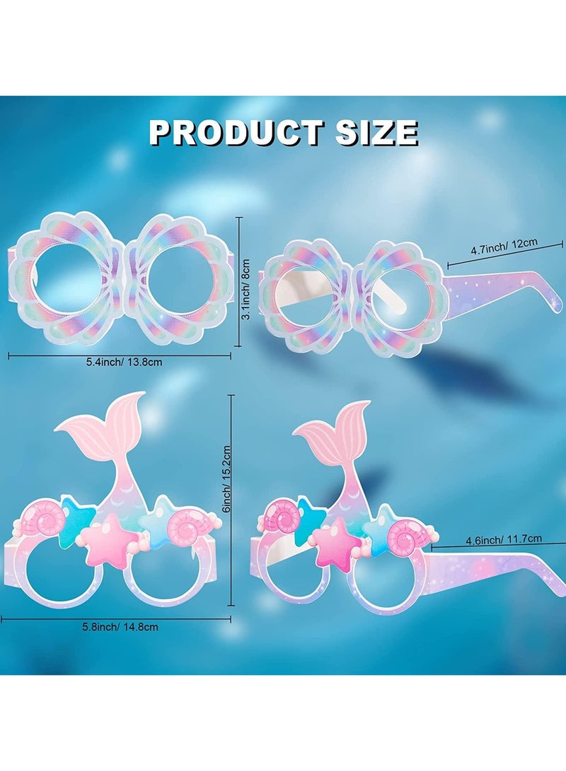 عام “أقنعة ورقية على شكل نظارات لحفلات حورية البحر للأطفال، 24 قطعة، نظارات حفلات للأطفال، لقطات صور حفلة عيد الميلاد للأطفال، نظارات ورقية بتصميم حورية البحر للمناسبات الصيفية، تزيين للأطفال، عناصر تصوير احتفالية.” - Image 3