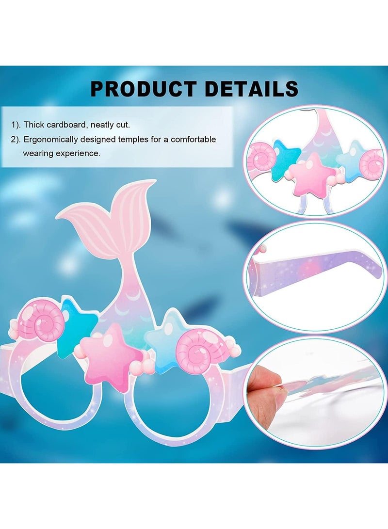 عام “أقنعة ورقية على شكل نظارات لحفلات حورية البحر للأطفال، 24 قطعة، نظارات حفلات للأطفال، لقطات صور حفلة عيد الميلاد للأطفال، نظارات ورقية بتصميم حورية البحر للمناسبات الصيفية، تزيين للأطفال، عناصر تصوير احتفالية.” - Image 5