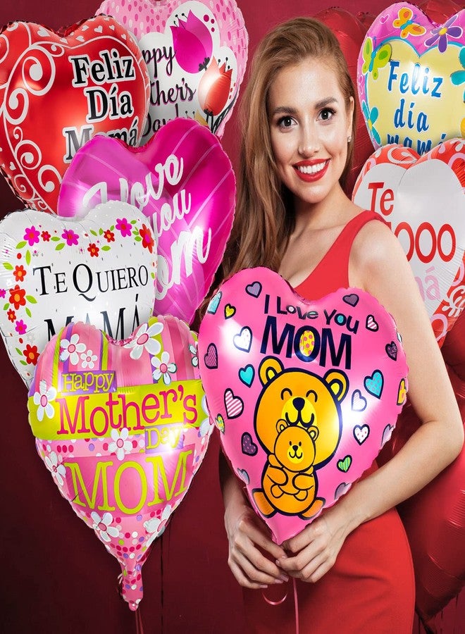 ZHBDMGK Mother Day Foil Balloons, 24Pcs Premium Happy Mother’s Day Balloons, Large Size Best Mom Day Heart Balloons for Mother's Day Party Birthday Decorations Supplies - Image 4