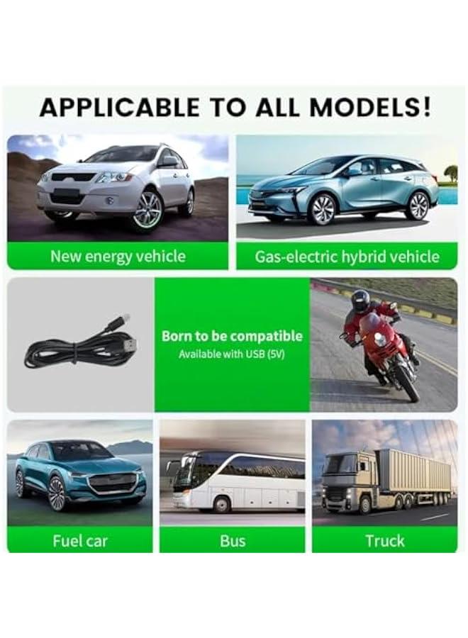 أنكوفو شاشة عرض رقمية بنظام تحديد المواقع العالمي للسيارة مع عداد سرعة ميل/كيلومتر في الساعة، شاشة عرض اتش يو دي عالمية مع كابل USB 2 متر وساعة، شاحن سريع كيو سي 3.0، توصيل وتشغيل للسيارة والقارب والشاحنة - Image 3