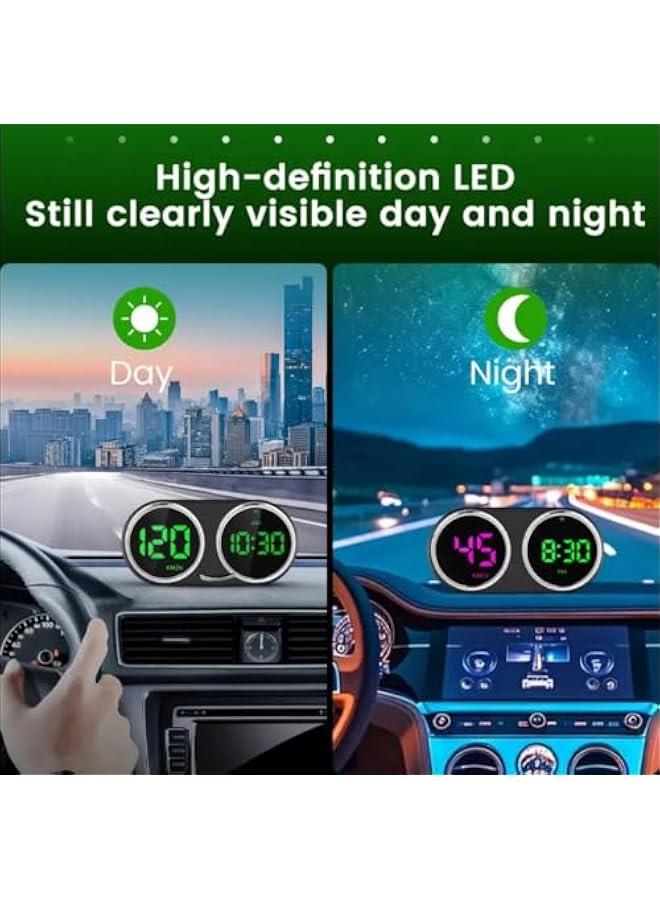 أنكوفو شاشة عرض رقمية بنظام تحديد المواقع العالمي للسيارة مع عداد سرعة ميل/كيلومتر في الساعة، شاشة عرض اتش يو دي عالمية مع كابل USB 2 متر وساعة، شاحن سريع كيو سي 3.0، توصيل وتشغيل للسيارة والقارب والشاحنة - Image 5