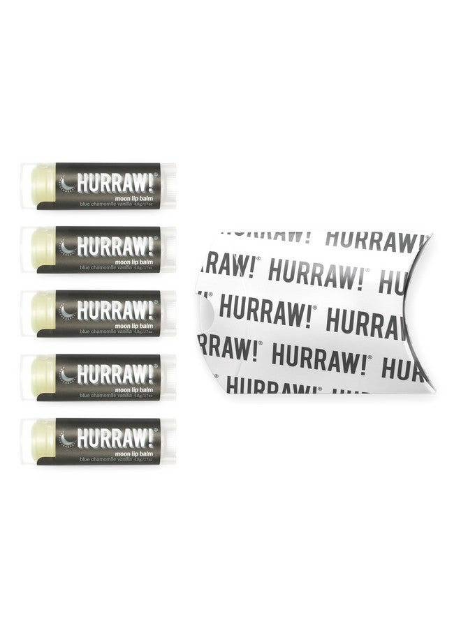Hurraw! Moon Night Treatment (Blue Chamomile, Vanilla) Lip Balm, 5 Pack: Organic, Certified Vegan, Cruelty and Gluten Free. Non-GMO, 100% Natural Ingredients. Bee, Shea, Soy and Palm Free. Made in USA - Image 2