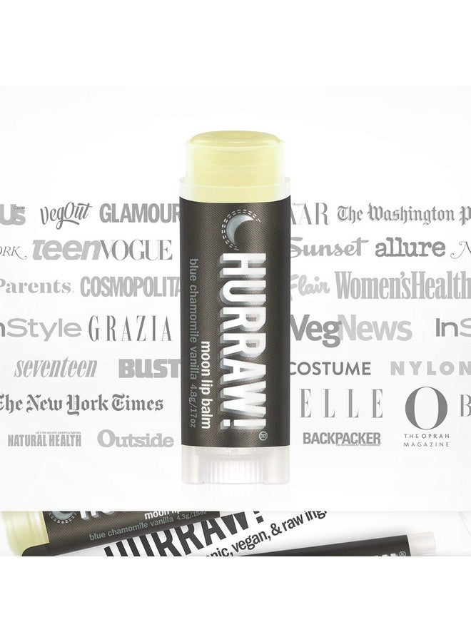 Hurraw! Moon Night Treatment (Blue Chamomile, Vanilla) Lip Balm, 5 Pack: Organic, Certified Vegan, Cruelty and Gluten Free. Non-GMO, 100% Natural Ingredients. Bee, Shea, Soy and Palm Free. Made in USA - Image 4