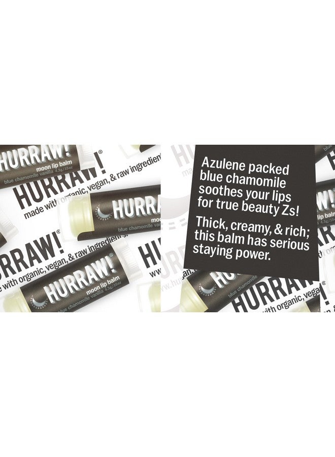 Hurraw! Moon Night Treatment (Blue Chamomile, Vanilla) Lip Balm, 5 Pack: Organic, Certified Vegan, Cruelty and Gluten Free. Non-GMO, 100% Natural Ingredients. Bee, Shea, Soy and Palm Free. Made in USA - Image 3