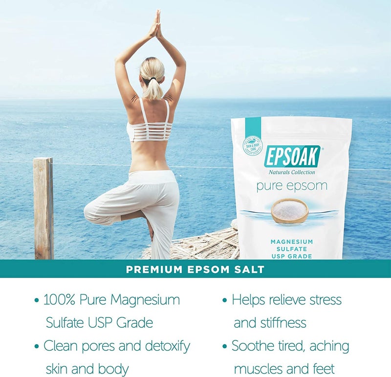 Epsoak Epsom Salt 10 lb. Magnesium Sulfate USP. (Qty. 1 x 10lb. Bags) Resealable Epsom Salt Bulk Bags Unscented, Made in The USA, Cruelty-Free Certified - Image 4