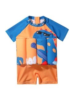 Kids Baby One-Piece Floatation Swimsuit Float Suit with Adjustable Buoyancy Bathing Suit Cartoon Short Sleeve Swimwear Jumpsuit(3-4 Years)