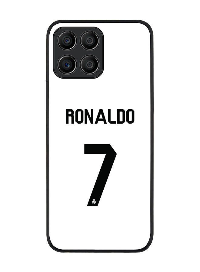 Rugged Black edge case for Honor X8 5G Slim fit Soft Case Flexible Rubber Edges Anti Drop TPU Gel Thin Cover - Ronaldo Real Jersey
