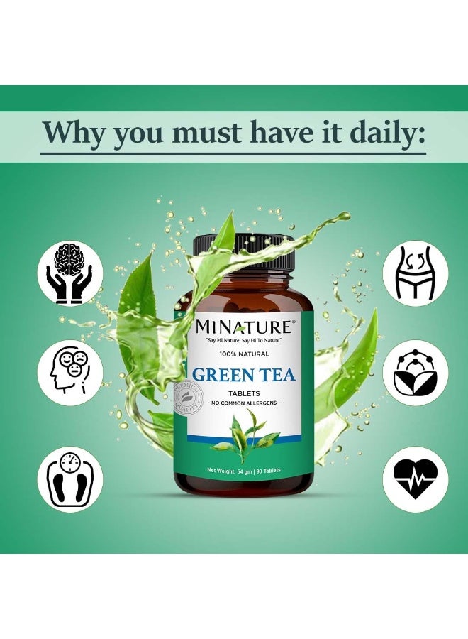 minature Green Tea tablets Pure & Natural Power of herb | Free from chemical & Preservative| Plant Based Gluten Free | 90 Tablet, 45 Days Supply 1000mg - Image 3