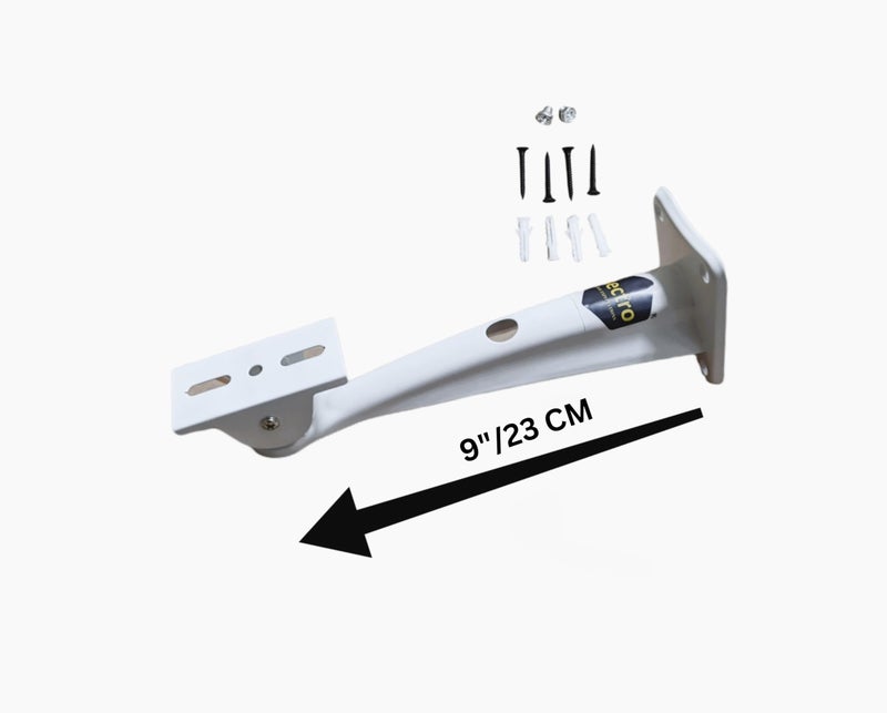 Raise Wall Mounting Bracket/Stand for CCTV Security Camera, Length 25 cm / 9 Inch with Adjustable Angle of 90 Degree, Indoor/Outdoor use, Made of Metal-Iron 7 Process Powder Coated (White) - Image 2