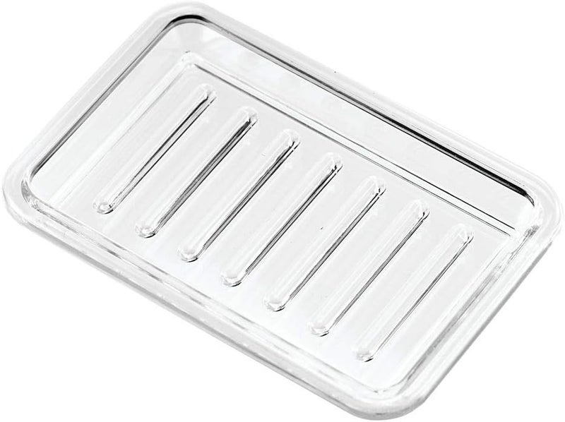 InterDesign iDesign Royal Plastic Rectangular Soap Saver Tray for Bathroom, Shower, and Kitchen - 3.5" x 5.25" - Clear - Image 3