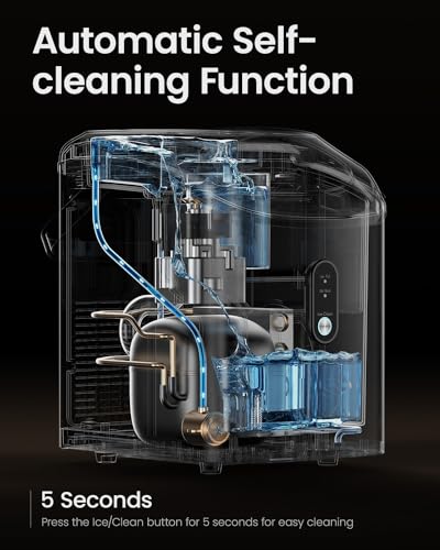 VIVIDMOO Nugget Ice Maker Countertop, 34lbs/24H Pebble Ice Machine, Self-Cleaning Sonic Ice Maker with Basket & Scoop, Compact Pellet Ice Maker for Home/Office/Kitchen/RV/Party, Stainless Steel - Image 3