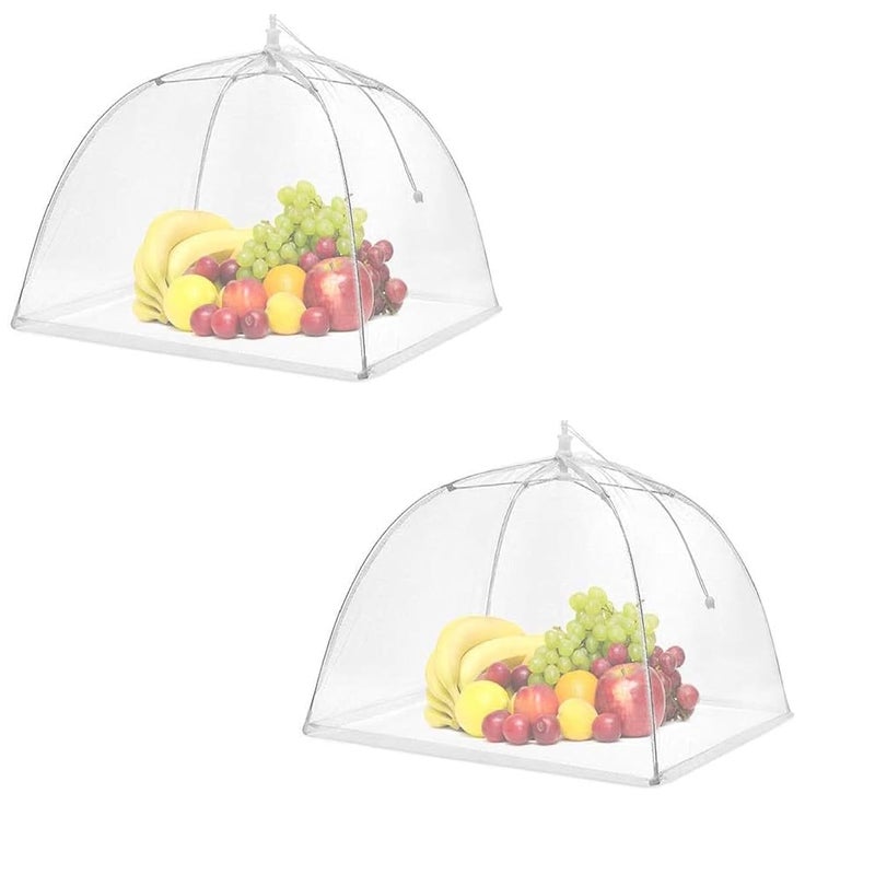 HETNIT HETNIT Food Cover Tents Reusable and Collapsible Screen Net Protectors for Outdoors Parties Picnics BBQs Keep Out Flies Bugs Mosquitoes PopUp Mesh Food Covers Tent Umbrella 17 inch Pack of 2  - Image 1