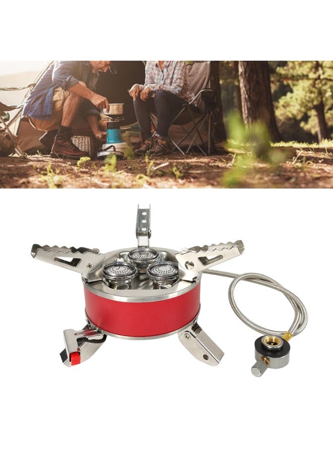 SAFARI SSF05 Portable Camping Gas Stove with Triple Burners, Foldable Design, Piezoelectric Igniter, and Adjustable Hose for Outdoor Cooking, Hiking, and Picnic - Image 4