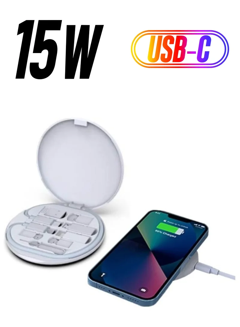 Memorii Multi cable connectors with 15W Wireless Charger Travel Cable Set Pocket USB C to Micro USB Lightning USB A Cable Convertor Adapter Kit