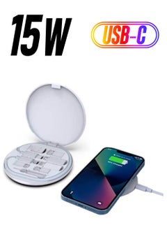 Memorii Multi cable connectors with 15W Wireless Charger Travel Cable Set Pocket USB C to Micro USB Lightning USB A Cable Convertor Adapter Kit  - Image 1