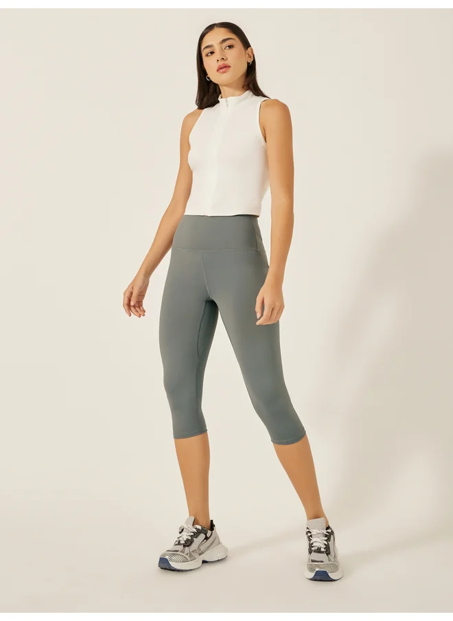 ستايلي Styli Active Broad Waistband Below Knee Capri