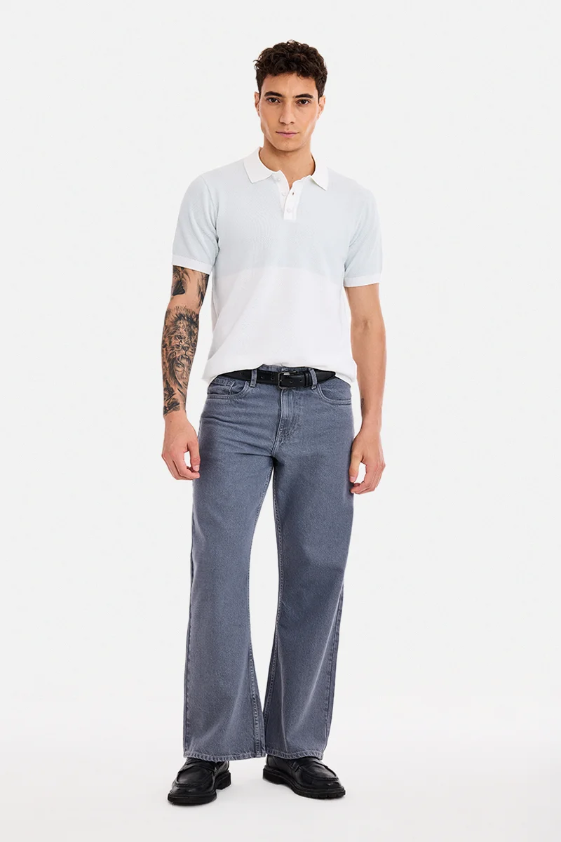 SNITCH White Colour Blocked Half Sleeve Regular Fit T-Shirt