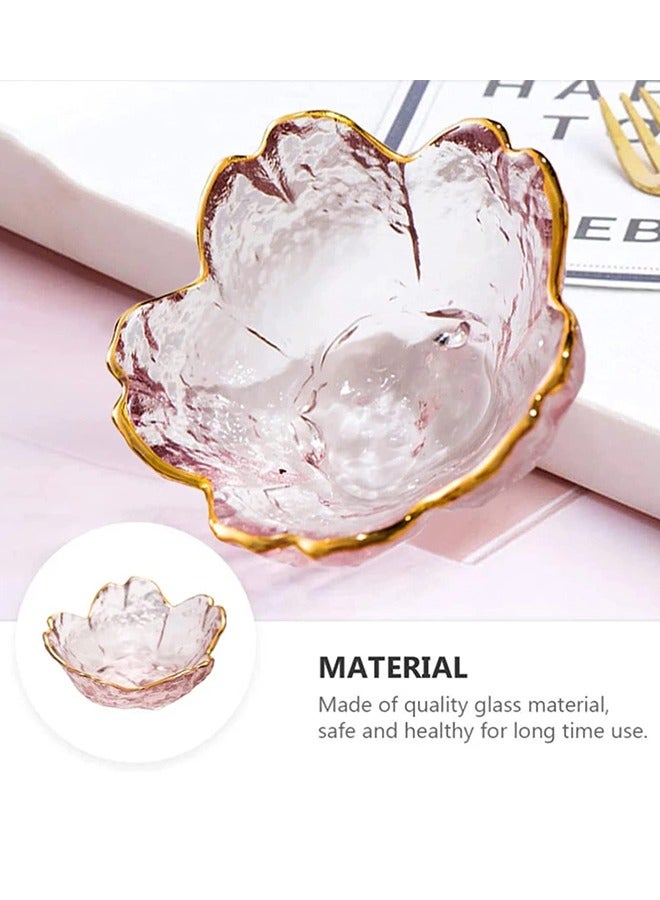 Pink Cherry Blossom Shaped Dip Bowls，Dessert Bowls, Mini Crystal Bowl, Small Glass Bowls, Dipping Bowls, Soy Sauce Dish,Snack Dish,Serving Dishes, Set of 6 - Image 5