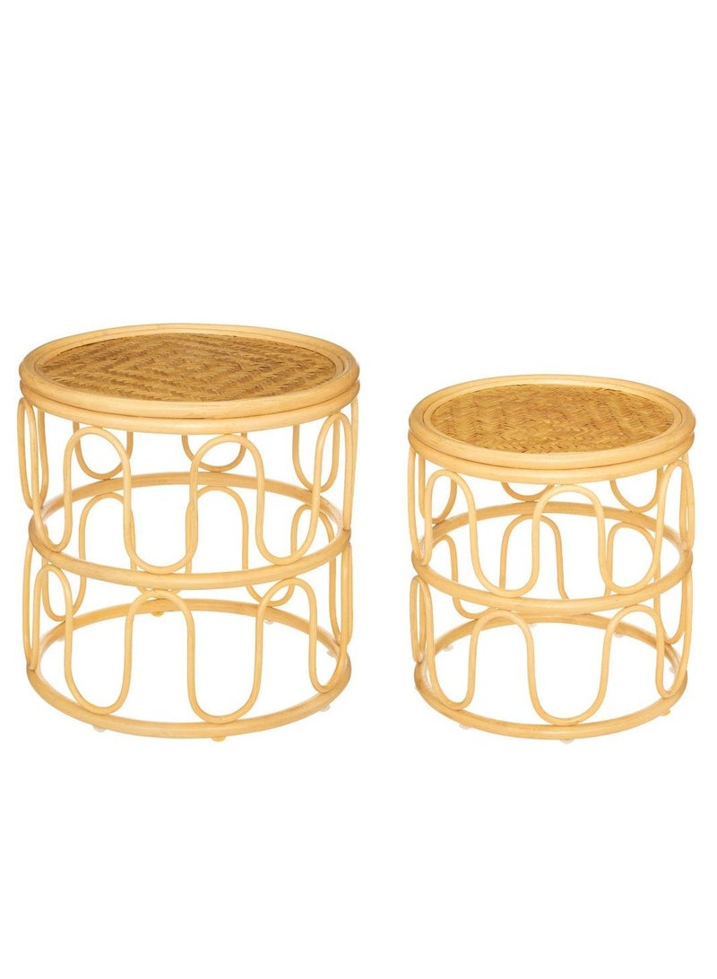 لوفت هنرييت، طاولة جانبية، مجموعة من قطعتين، أبعاد 40×40.03 سم، راتان - 192917 - Image 4