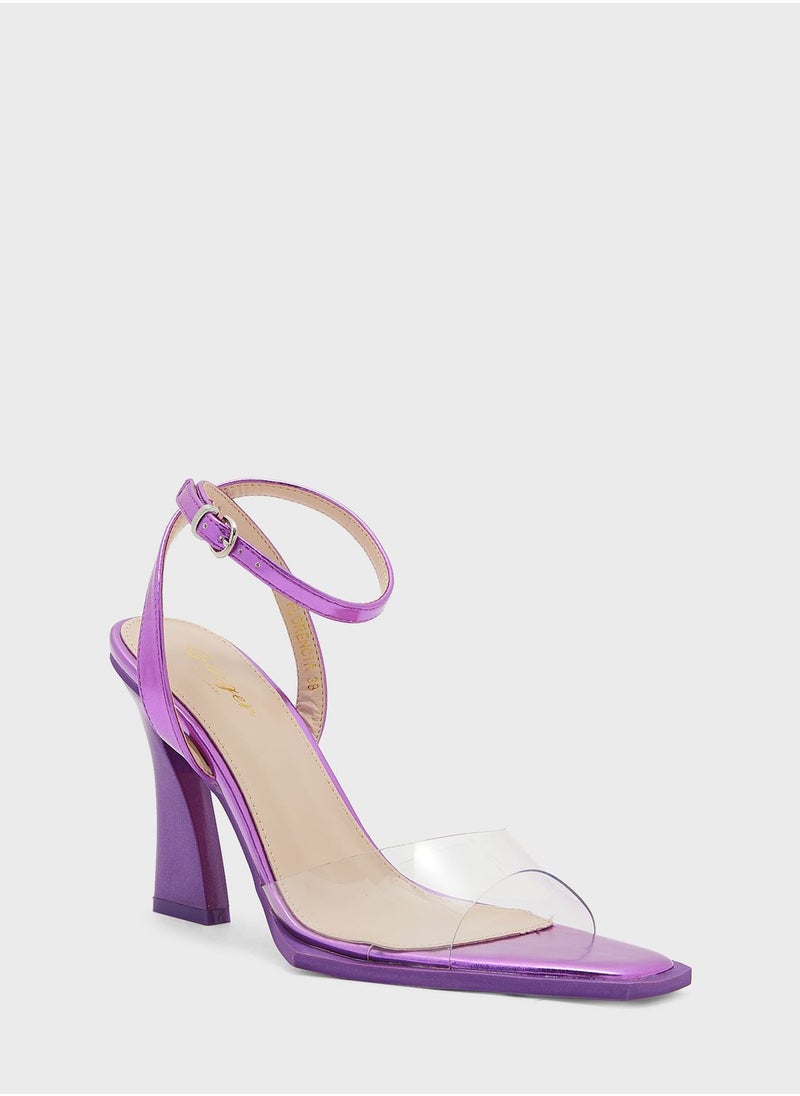 Ginger - Clear Strap High Heeled Sandals - Image 1