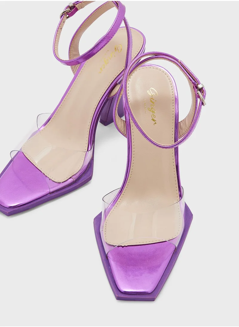 Ginger Clear Strap High Heeled Sandals