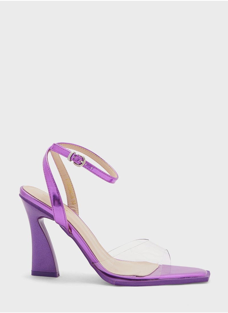 Ginger - Clear Strap High Heeled Sandals - Image 1