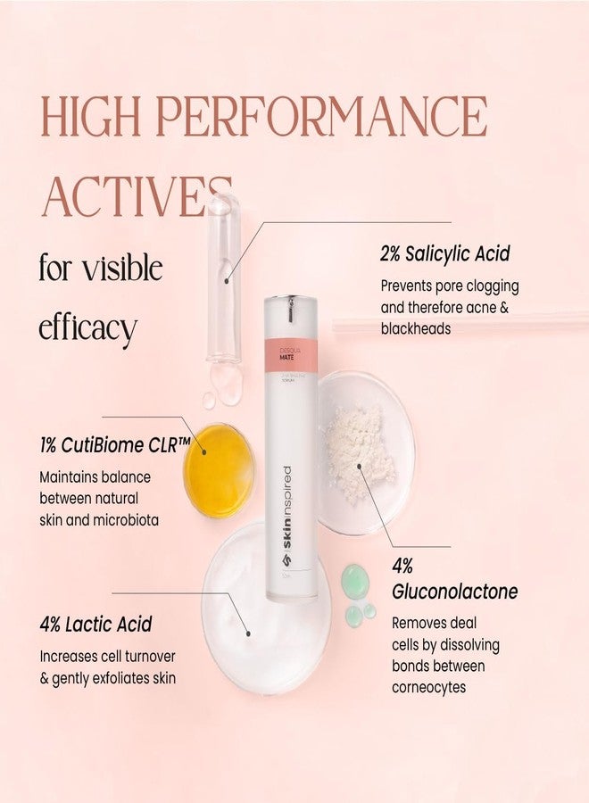 SkinInspired AHA+BHA+PHA Lactic Acid + 2% Salicylic Acid Face Serum| Exfoliating Serum For All Skin Types | Pore Cleansing Face | Reduces Acne & Blackheads | Peeling Solution For Glowing Skin 30ml - Image 4
