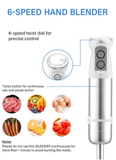 INKBIRD INKBIRD Hand Blender 4-in-1 Stainless Steel Stem with Chopper and Whisk 6-Speed Immersion Stick Blender 500W Food Grinder Container Smoothie Maker for Infant Puree Meat Vegetable Egg Sauces  - Image 2