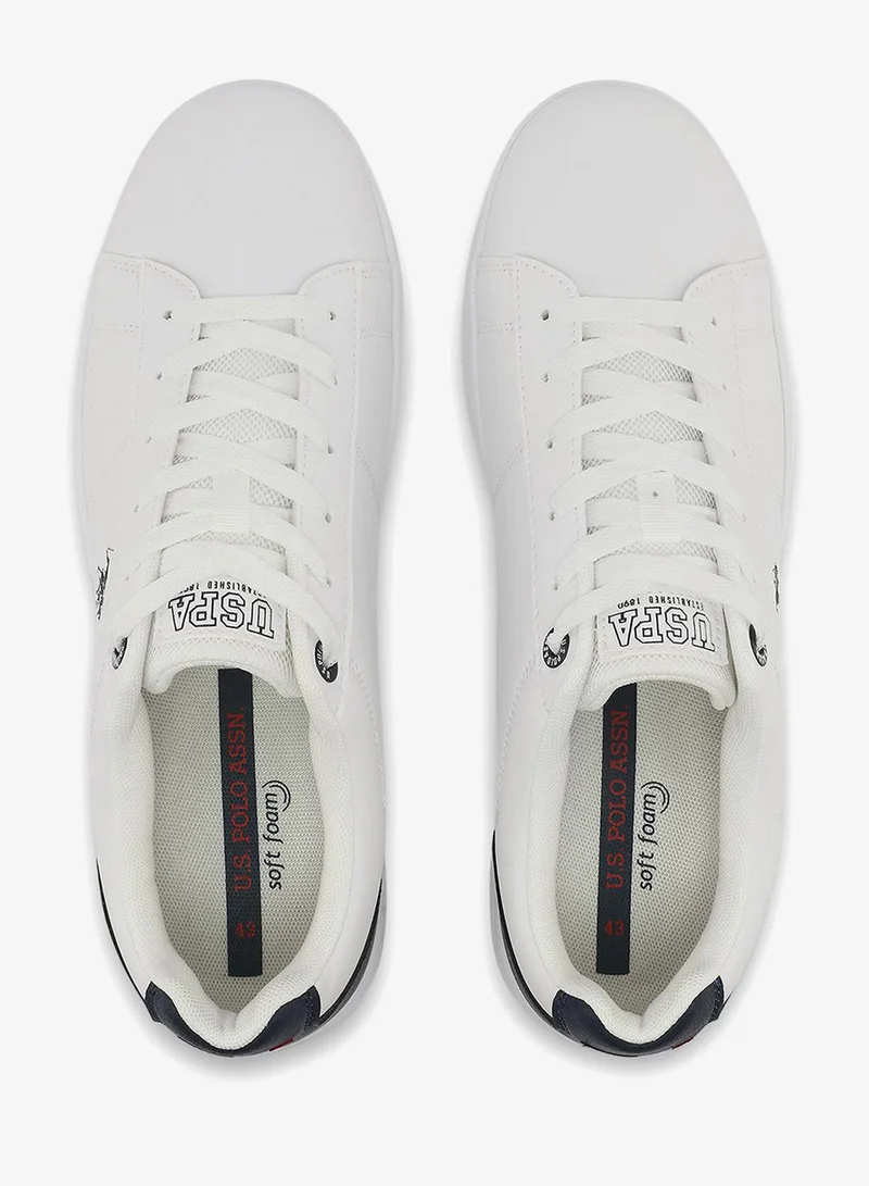 U.S. Polo Assn. white Men's White Sneakers - Lightweight, Breathable and Comfortable Shoes for Men | Best Price UAE